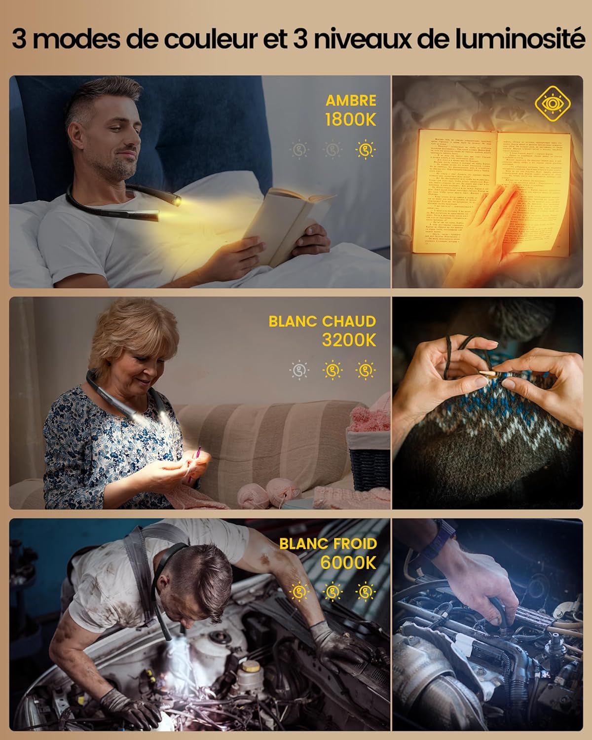 Lampe de lecture - 9 modes