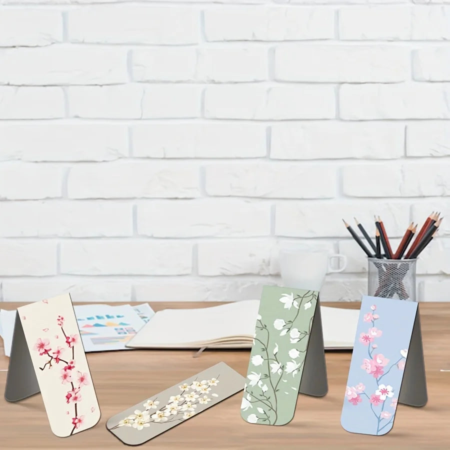 Marques-pages magnétiques:  Design florale (X12)