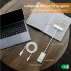 Lampe de lecture à pince - 9 modes
