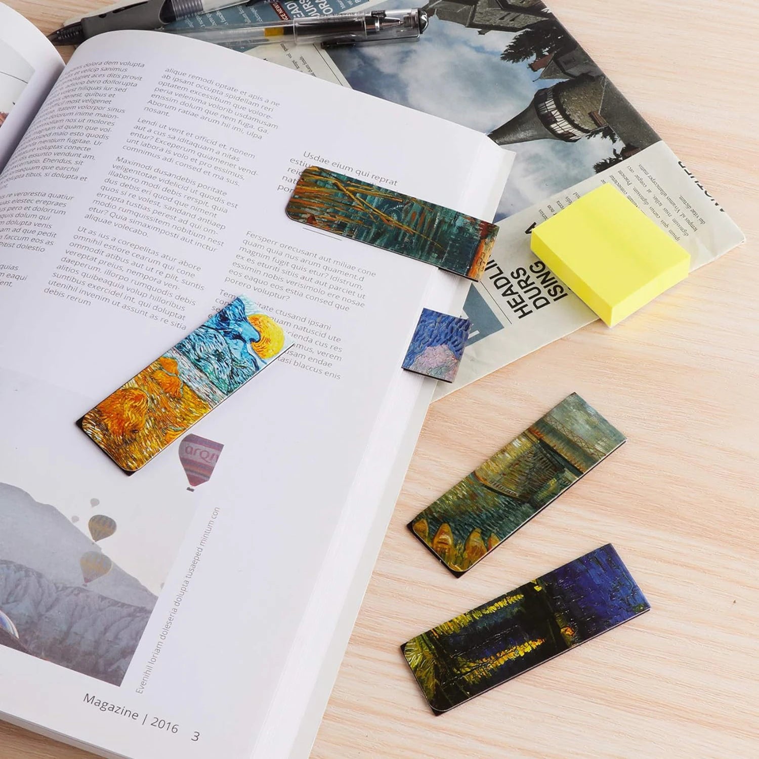 Marque-pages magnétiques: Design Van Gogh (x4)