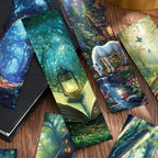 Marque-pages artisanale: Design forêt mystérieuse -(x30)