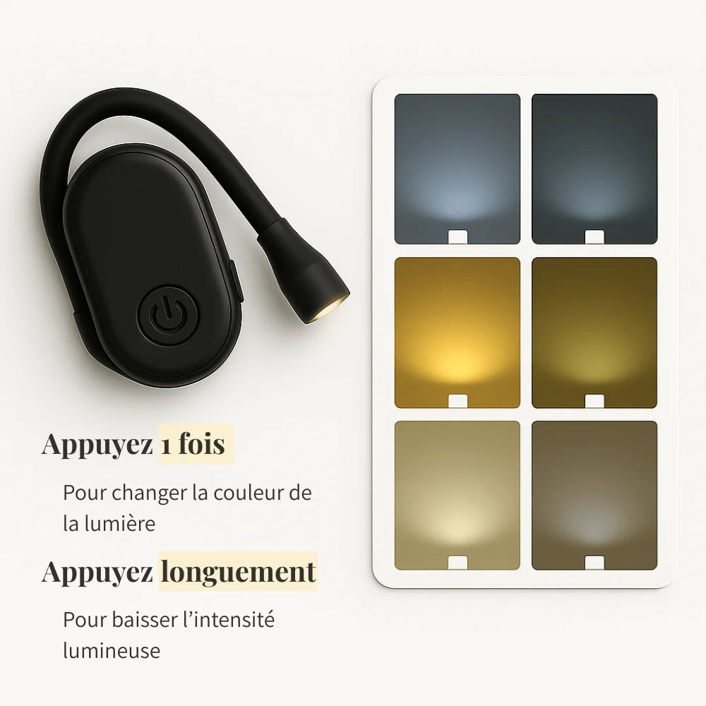 Lecturine lampe 360° - 9 modes